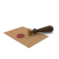 Craft Envelope with Wax Seal and Stamp PNG & PSD Images