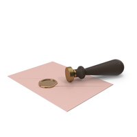 Pink Envelope with Wax Seal and Stamp PNG & PSD Images