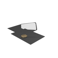 Two Black Envelopes with Wax Stamp PNG & PSD Images