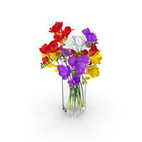 Freesia Flowers Bouquet in Vase PNG & PSD Images
