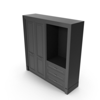 Entrance Black Wardrobe Cabinet PNG & PSD Images