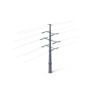 High Voltage Tower and Power Line PNG & PSD Images