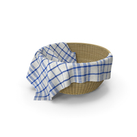 Wicker Basket with Cloth PNG & PSD Images