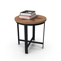 Small Round Table with Books PNG & PSD Images