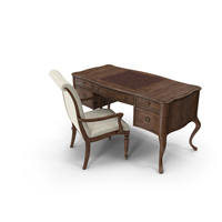 Archivist Writing Desk Upholstered Arm Chair PNG & PSD Images