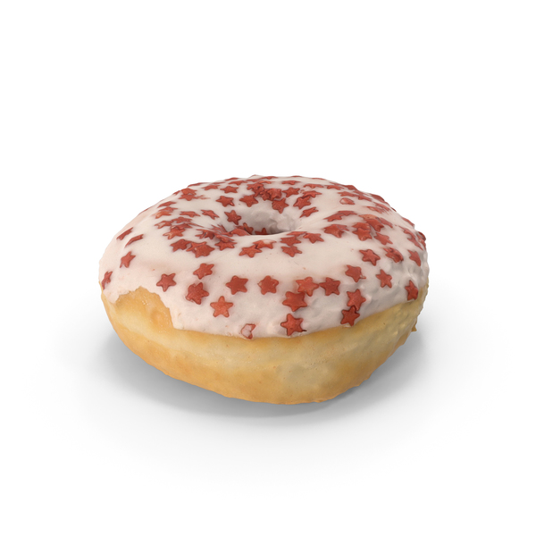 Christmas Star Frosting Small Donut PNG & PSD Images