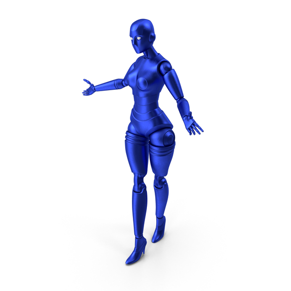 蓝色机器人女人PNG和PSD图像