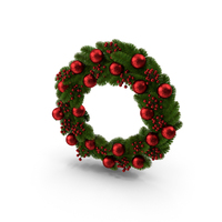 Red Christmas Wreath PNG & PSD Images