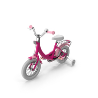 Girls Kids Bike with Training Wheels PNG & PSD Images