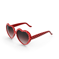 Heart Shaped Sunglasses Red Polka Dot PNG & PSD Images
