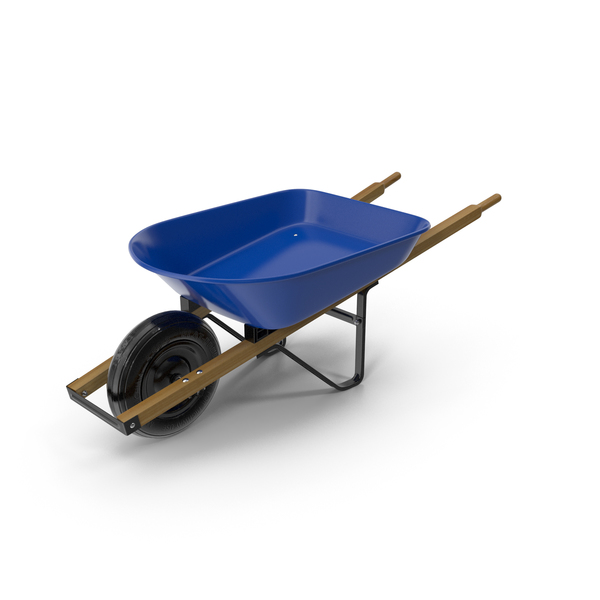 Heavy Gauge Wheelbarrow with Wooden Handles PNG & PSD Images