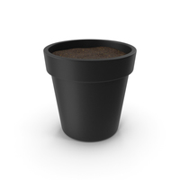 Black Plant Pot With Soil PNG & PSD Images