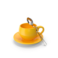 Yellow Cup with Spoon PNG & PSD Images