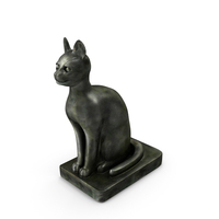 Bronze Egyptian Cat Statue PNG & PSD Images