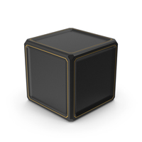 SciFi Cube Gold Black PNG & PSD Images