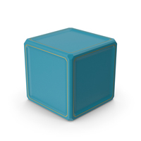 SciFi Cube Gold Blue PNG & PSD Images
