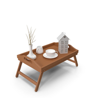 Wooden Breakfast Bed Tray PNG & PSD Images