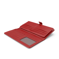 Leather Women Long Wallet Open Red PNG & PSD Images