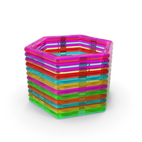 Magnetic Designer Colored Hexagons Set PNG & PSD Images