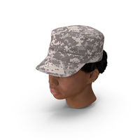 African American Female Soldier Head Fur PNG & PSD Images