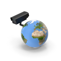 Earth Stylized with Security Camera PNG & PSD Images