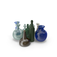 10 Vintage Bottles PNG & PSD Images