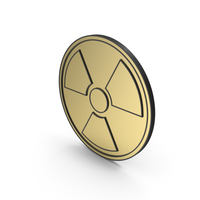 Radiation Sign Gold Black Bordered PNG & PSD Images