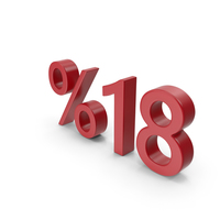 Red Number 18 Percent PNG & PSD Images