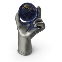 Glove Holding Tiny Night Earth PNG & PSD Images