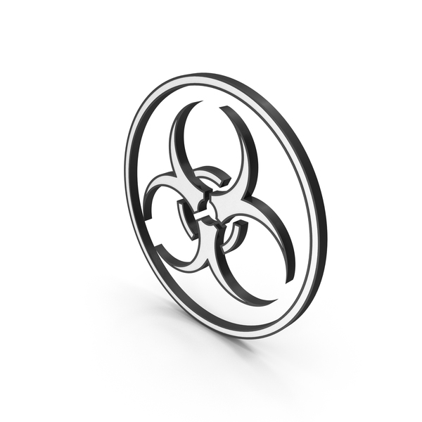 Biohazard Sign White Black Bordered PNG & PSD Images