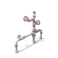 Wellhead pipes and valves system. PNG & PSD Images