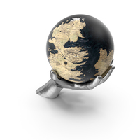 Silver Hand Holding a Fantasy Globe PNG & PSD Images