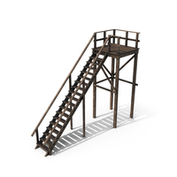 Wooden Stairs with Platform PNG & PSD Images