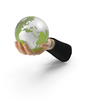 Suit Hand Holding a Green Earth PNG & PSD Images