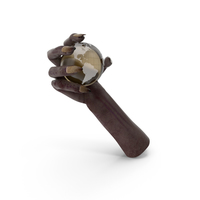 Dark Creature Hand Holding a Crystal Earth PNG & PSD Images