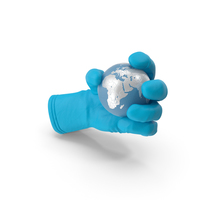 Medical Glove Holding a High Tech Earth PNG & PSD Images