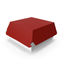 Burger Box Closed Red White PNG & PSD Images