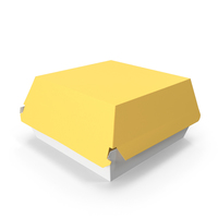 Burger Box Closed Yellow White PNG & PSD Images