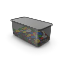 Plastic Container With Cloth Buttons PNG & PSD Images