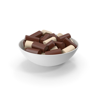 Ceramic Bowl With Chocolate Bars PNG & PSD Images