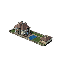 Cottage in the woods with a loft and pool PNG & PSD Images