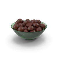 Glass Bowl With Dark Chocolate PNG & PSD Images