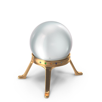 Crystal Ball in a Golden Holder with Mixed Gems PNG & PSD Images