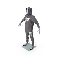 Nike Sportswear Suit Anthrazit Raised Hood on Mannequin PNG & PSD Images