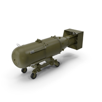 Nuclear Little Boy Bomb on Carriage PNG & PSD Images