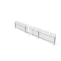 Wooden Old Fence Painted in White PNG & PSD Images