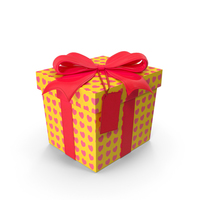 Yellow Gift Box Cube Label PNG & PSD Images