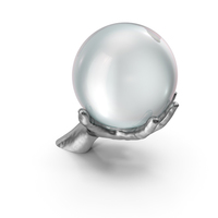 Silver Hand Holding a Crystal Ball PNG & PSD Images