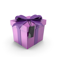 Purple Gift Box with Tag PNG & PSD Images