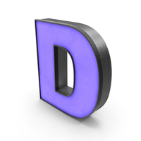 Luminous Letter D Blue PNG & PSD Images